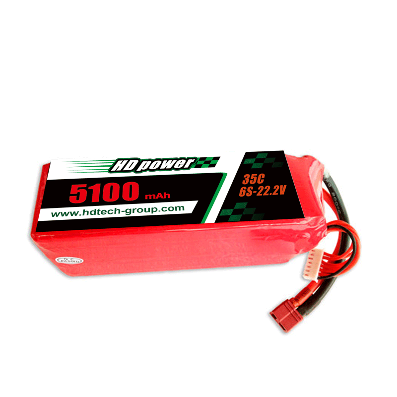 HDPOWER 5100mAh 35C 6S 22.2V batteria di lipo