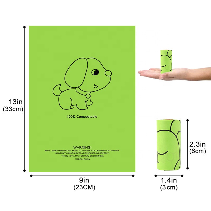 Sacchetti biodegradabili per rifiuti di cani Sacchetti ecologici per cacca di cane Sacchetti biodegradabili di amido di mais compostabili di buona qualità