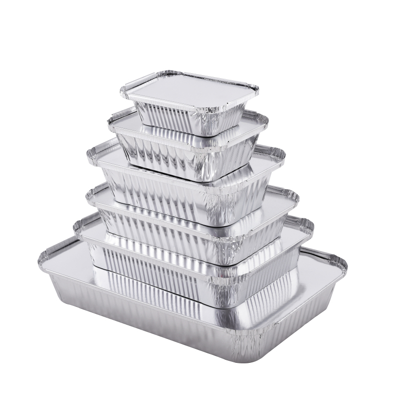 Scatola da imballaggio usa e getta per fast food Scatola per il pranzo in alluminio riciclabile resistente al calore e resistente al calore