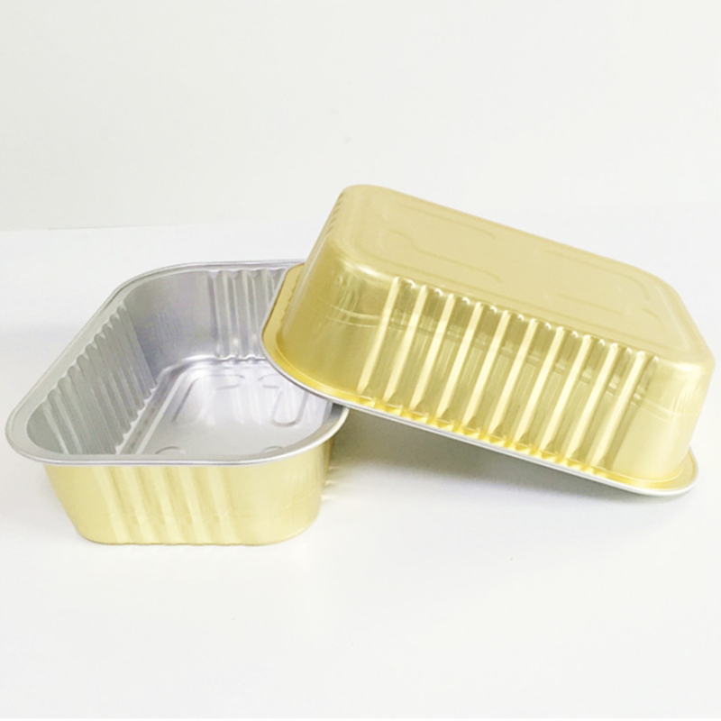 Contenitore per alimenti riscaldabile contenitore per alimenti in oro per conservazione del calore contenitore per alimenti in alluminio da asporto riciclabile