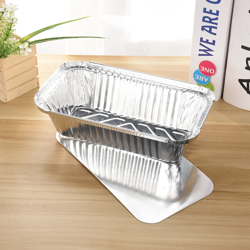 Ristorante personalizzato usato riciclabile cibo da asporto vassoio di vassoio di vassoio di vassoio d'argento contenitori di alluminio con coperchio