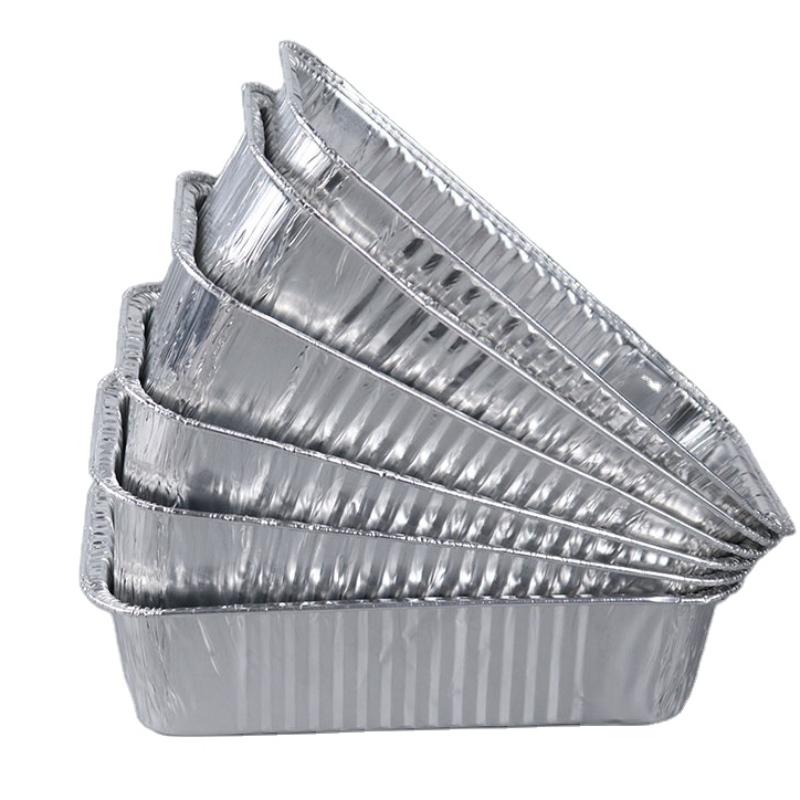 Alimentare Contenitore Uso Alluminio Foil con Lid biodegradabile foglio di alluminio a microonde asporto scatola contenitore di cibo