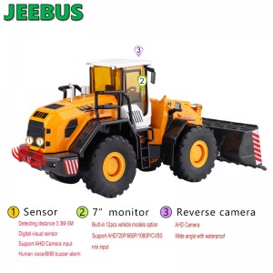 Macchine di ingegneria Veicoli Radar Sensori di parcheggio Rilevamento Sistema di monitoraggio Telecamera retromarcia con 2 sensori a ultrasuoni Display digitale