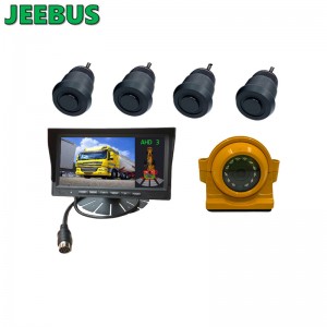 Kit sensore di parcheggio digitale ad ultrasuoni 4 sensori Display Telecamera di retromarcia Rilevamento radar di backup Avviso Sistema di monitoraggio da 7 pollici