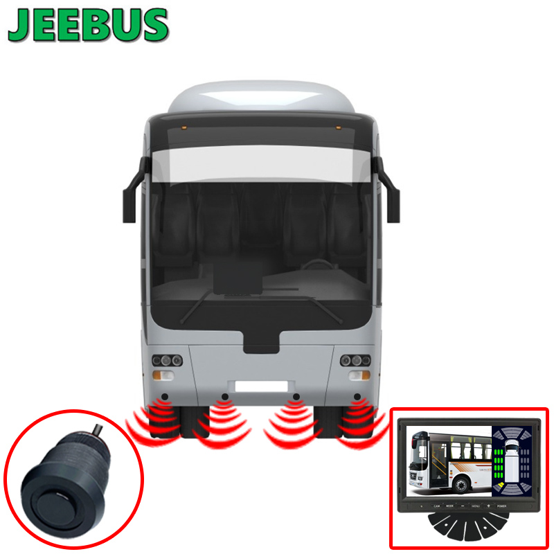 Veicolo Coach Bus parcheggio Radar Sensor Monitor System HD 1080P Camera inversa con 16 Sensori Rilevazione della vista digitale di avvertimento Blind Spot