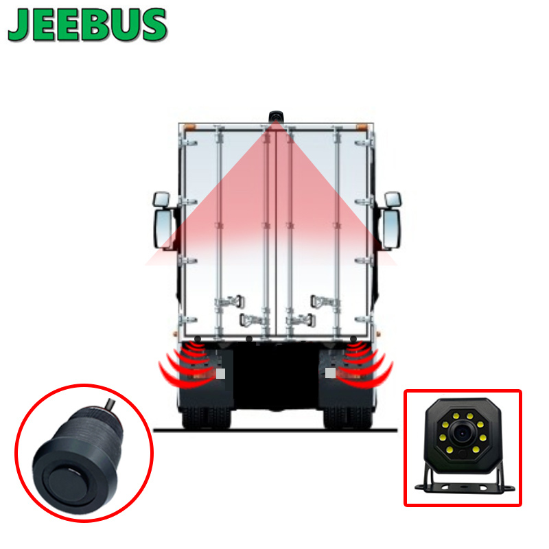 JEEBUS Telecamera di backup Vision Sistema di monitoraggio del sensore di parcheggio Display del sensore di rilevamento radar digitale ad ultrasuoni