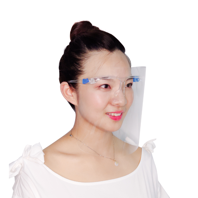 Occhiali protettivi trasparenti anti-appannamento con visiera con azione