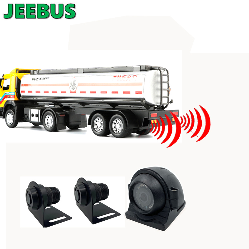Telecamera di retromarcia di backup per camion cisterna di alta qualità con visualizzazione del sensore di parcheggio a rilevamento radar digitale a ultrasuoni su 7