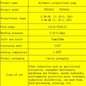 Pompa fertilizzante proporzionale automatica
