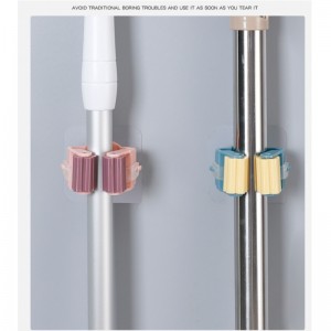 JASON supporto per scopa a muro in plastica con supporto per scopa a muro piatto,nuova potente clip per mop a parete rimovibile senza soluzione di continuità