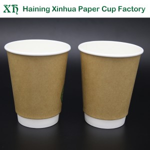 Bicchiere di carta da caffè kraft puro a doppia parete