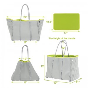 Borsa da spiaggia multiuso inneoprene con tasca interna e tasca interna e bordo mobile