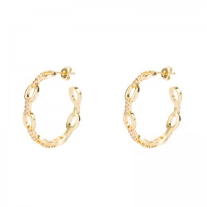 New European and American Fashion Geometric Big Ear Hoop orecchini Occhiali da donna in ottone Placcato in oro micro-intarsiato Zircone a cinque punte Star Ins