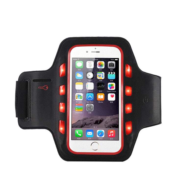Armadio riflettente all'ingrosso Sport che esegue il braccio del telefono cellulare con le luci a LED per iPhone 11 iPhone 12