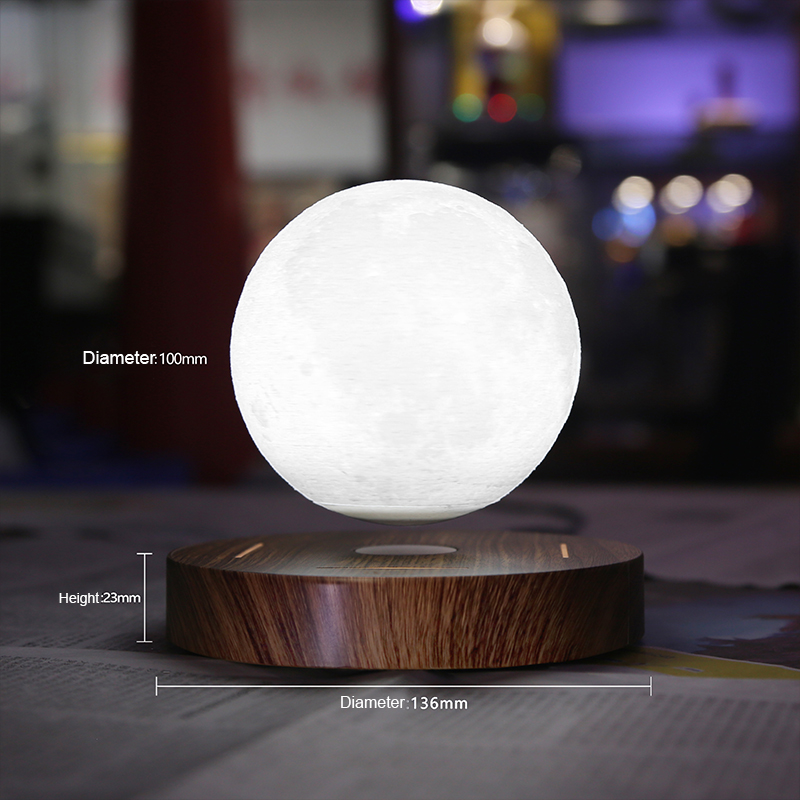 Regalo creativo Decorazioni per ufficio domestico Soggiorno illuminazione touch interruttore tavola magnetico lampada da tavolo galleggiante 3D Levitating Moon Light