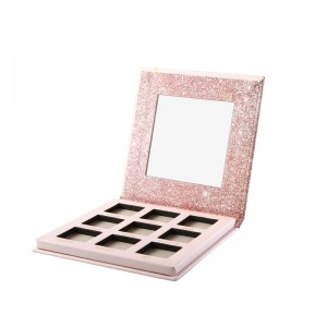 Commercio all\'ingrosso creazioni di bellezza scintillante rosa personalizzato tazza di trucco tavolozza privata etichetta makup tavolozza ombretto