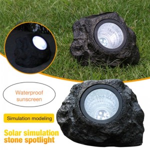 Lampada rocciosa a led all\'aperto 4 LED Solar Landscape Stone Garden Garden Light