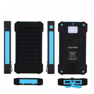 Banca di energia solare Dual USB Power Bank USB 20000Mah Caricabatteria impermeabile Pannello solare portatile esterno con luce a LED