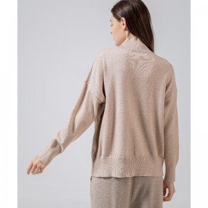 Trend alla moda Casual Joker Foundation High Neck Knit Split Single Top 68038#