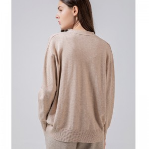 Trend alla moda Semplice svago Joker Foundation Cardigan Knit Single Top 68056#