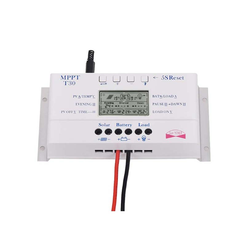 MPPT T30 30A Controller di carica solare 5V Caricabatterie USB 12V 24V Auto Solar Panel Battery LCD Display LCD Display Regolatore