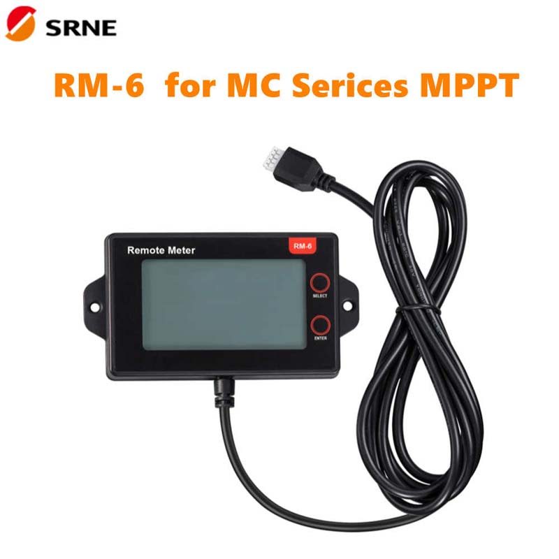 Display LCD del misuratore remoto SRNE RM-6 per la serie MC24 MPPT 20A 30A 40A 50A regolatore di carica solare
