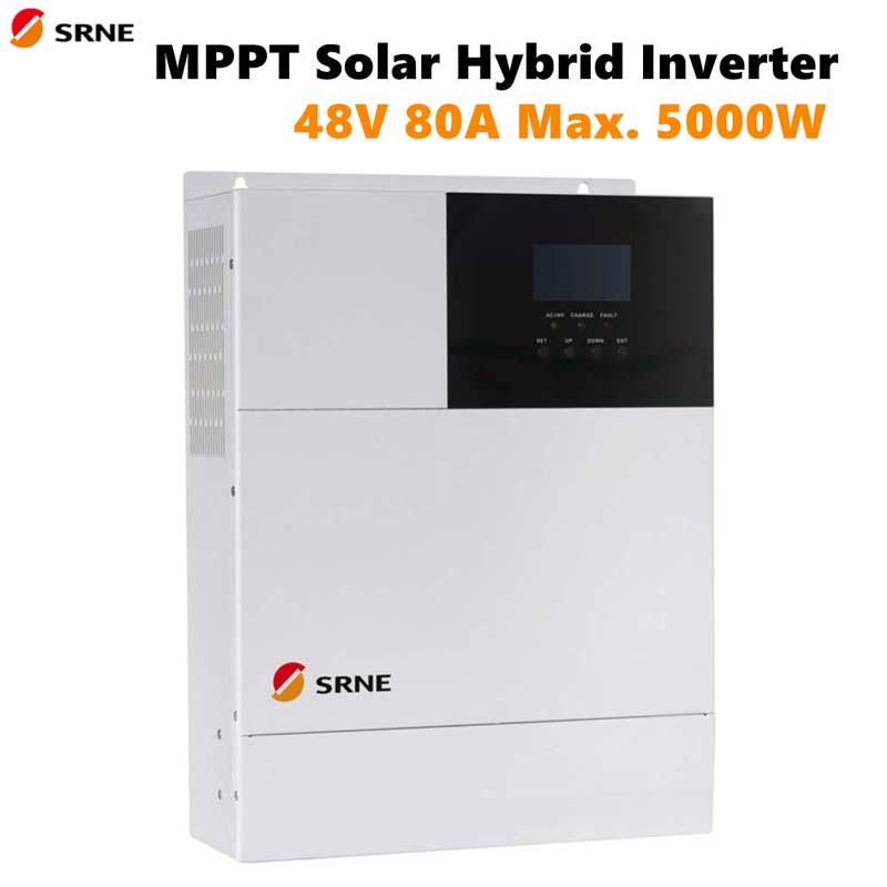 SRNE MPPT MAX 5000W Solar Hybrid Charge Inverter 80A Pure Pure Sine Wave Inverter 48 V 220 V Carica PV CARICA PV 145V 50HZ Display LCD Auto 60Hz