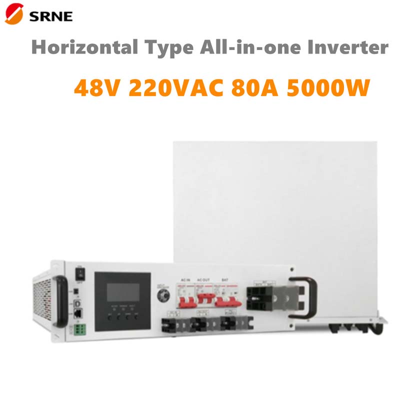 SRNE 5000W All-in-one MPPT Hybrid Solar Charge Inverter orizzontale 48 V 220Vac Pure Sine Wave 80A Max PV 145V INVERTOR GRIDER