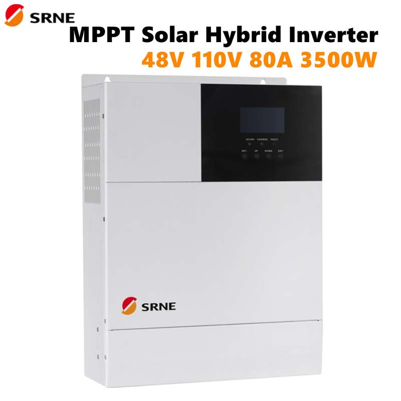 SRNE MPPP Solar Hybrid Charge Inverter 80A Controller Max 3500W Avvertitore sinusoidale sinusoidale 48 V 110V PV Volt 145V 50Hz 60Hz Off-Grid