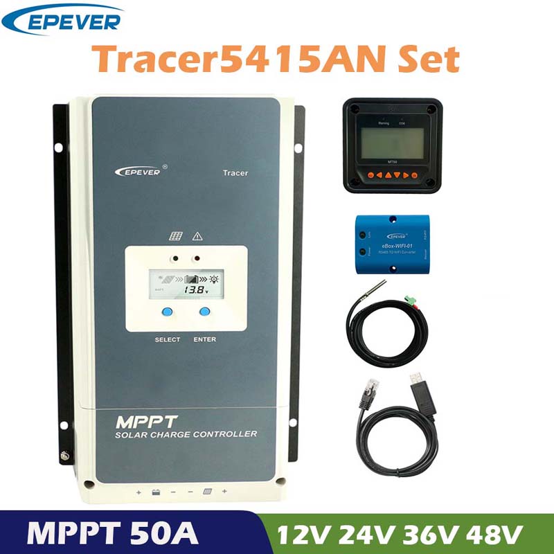 PEVER TRACER 50A MPPP Solar Charge Controller 12V 24V 36 V48V Auto LCD Display Solar Panel Regolatore della batteria Regolatore ibrido