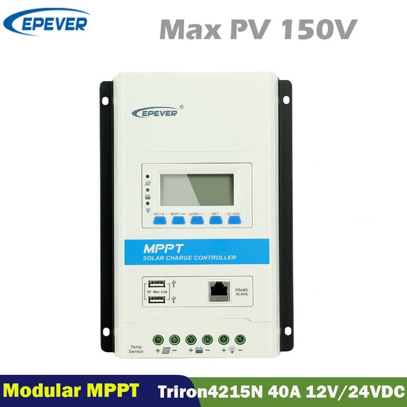 EPEVER 40A triron4215N Modulare MPPPT Solar Charge Controller 12V24VDC MAX.150V INGRESSO PANNELLO LCD PANNELLO DISPLAY DISPLAY LCD