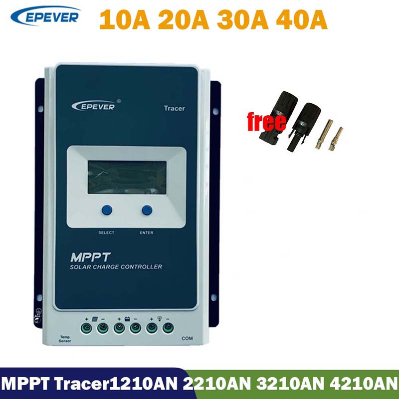 EPEVEVER MPPP TRACER 12V 24V 40A 30A 20A 10A Regolatore di carica del regolatore di carica solare Display LCD per la batteria al litio a piombo-acido