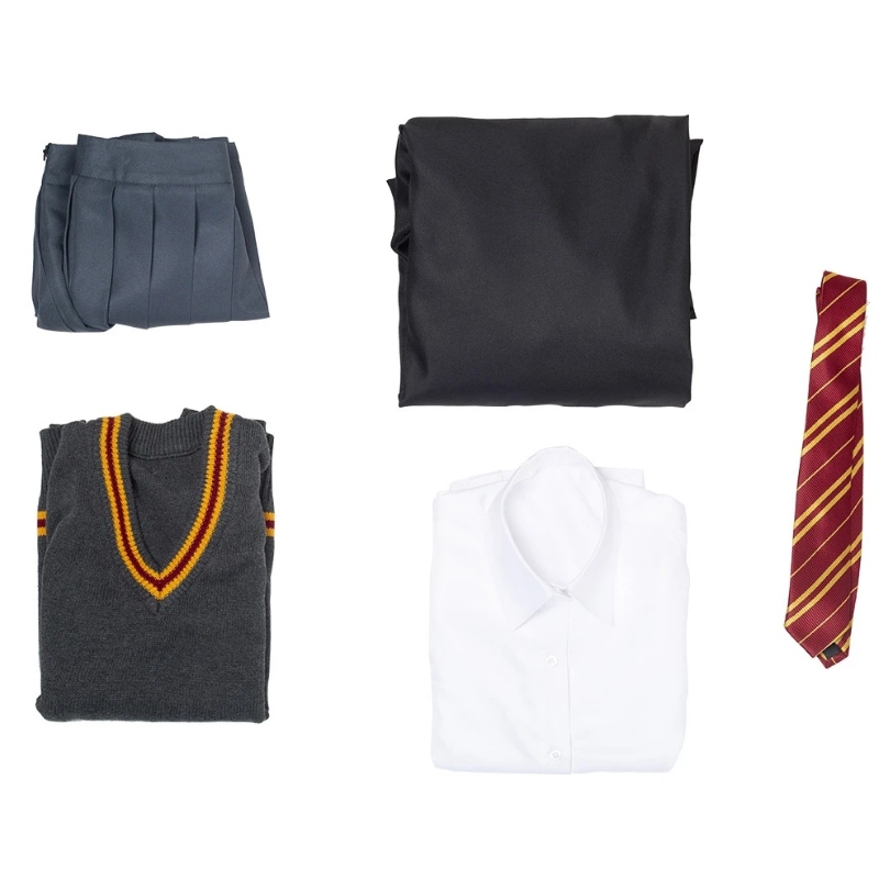 Harry Potter Hermione Granger Grifondoro Scuola Cosplay Acquista all'ingrosso Costumi di Halloween Bulk