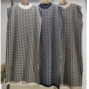 Alla moda Casual Semplice Maglione di lana Mille Bird Case Half High Collar Dress Dress 69065#