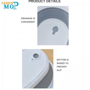 Benna di gel di silice pieghevole Jason con manico auto lavaggio secchio da pesca pieghevole serbatoio acqua e spazi risparmio di mop secchio