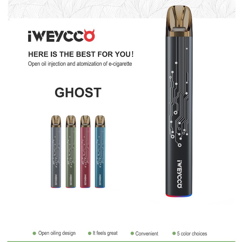 Iweycco Ghost Vape 650mAh 12W Pod Kit Sigaretta elettronica Sigaretta 2ml Vaporizzatore per cartuccia per te