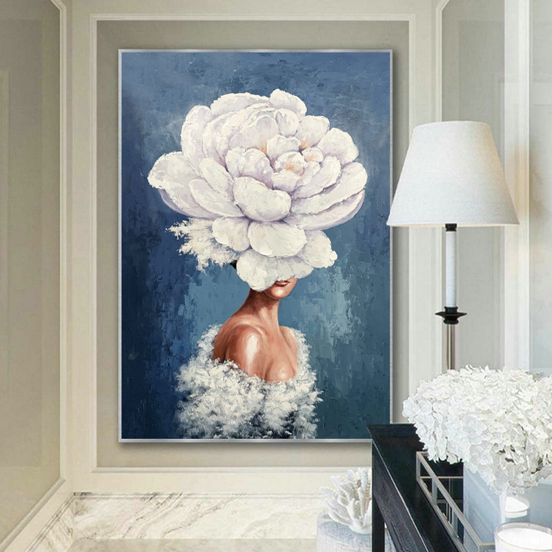 Decorazione della casa dipinta a mano Modern Abstract Abstract Art Art Flowers Figure Canvas Pittura a olio per il soggiorno