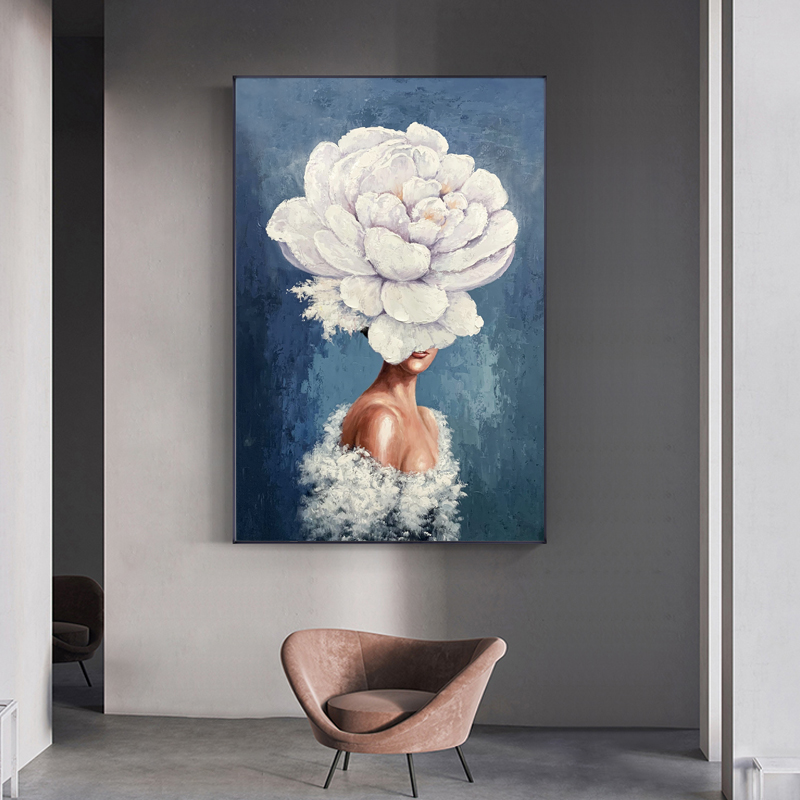 Decorazione della casa dipinta a mano Modern Abstract Abstract Art Art Flowers Figure Canvas Pittura a olio per il soggiorno