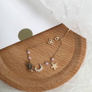 Braccialetto per perle luna stella