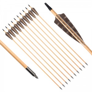 Elong Outdoor 117027-01 OD9MM 30 pollici con freccia in legno con piuma tiro con l\'arco tiro in piuma tradizionale