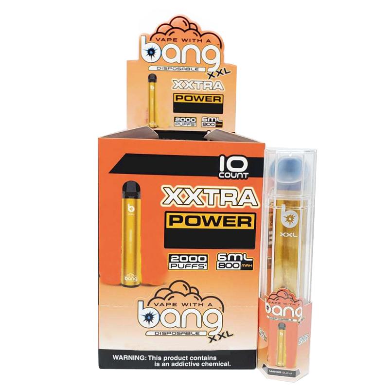 Bang XXL Penna vape monouso a penna elettronica Sigarette per dispositivi 800mAh Batteria 6ml Pods Vuoto Vuoto Vuoto Original Vapori 2000 Puffs Kit all'ingrosso