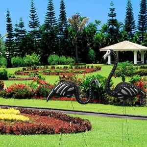 Black Skeleton Yard Flamingos Halloween Plastica Flamingos Prato Arredamento Ornamenti Zombie Prato inglese Ornamento