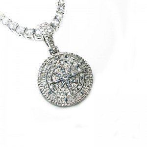 Bling Bling Ciondolo collana 18 carati in oro placcato oro e gioielli hip-hop da donna