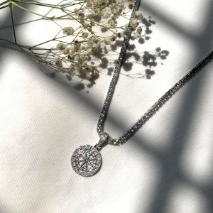 Bling Bling Ciondolo collana 18 carati in oro placcato oro e gioielli hip-hop da donna