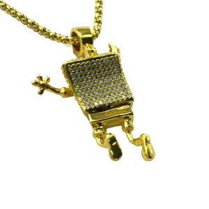 Collana Hip Hip Hop Zircon SpongeBob intarsiato