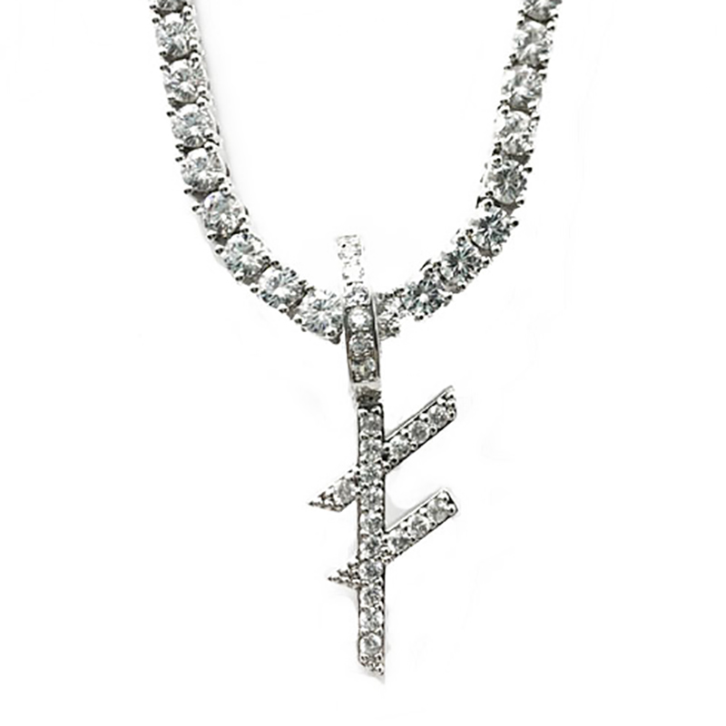 Gioielli di alta qualitànome personalizzatonome argento lettere collane fascino pendente con catena di tennis argento