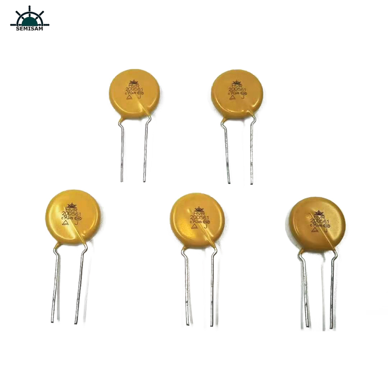 Cina ODM Electronics Components, Giallo MOV 20mm HVR20D561K VARISTORE DI ZINC Possido di zinco per elettrodomestici