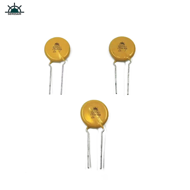 Cina ODM Electronics Components, Giallo MOV 20mm HVR20D561K VARISTORE DI ZINC Possido di zinco per elettrodomestici