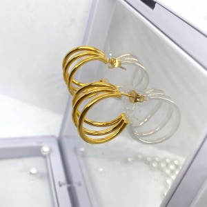 Orecchini a vuoto in acciaio inox placcato oro 18k/14k