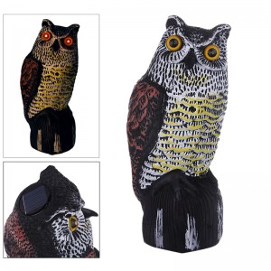 Grande falso Solar Power Plastic Owl Decoy Statue Garden Spaventapasseri